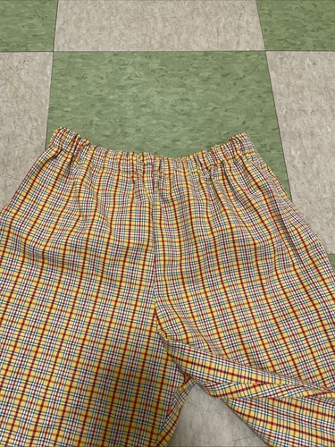 Vintage Homemade Vintage Plaid Pants Yellow Red Blue White Paper Bag Size 8 - Picture 5 of 7