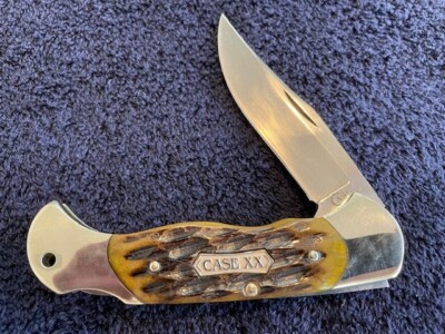 Case xx DE 161502L 440c solingen Germany Lock Back in  Green Bone   yr. 2002