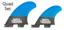 PACIFIC VIBRATIONS RS quad (fits) FCS2 SURFBOARD Fins honeycomb Fiberglass 