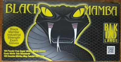 LARGE Black Mamba Gloves (100 per box); Disposable Nitrile Mechanic Glove;HVAC