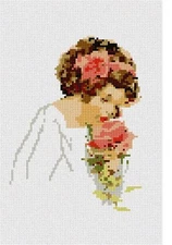 Smelling The Roses Needlepoint Canvas (Vintage/Floral/Flower/Nature)