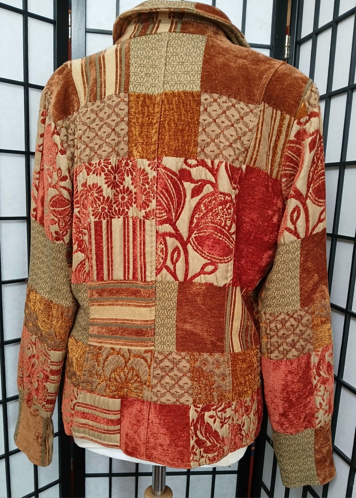 ELCC Tapestry Patchwork Blazer Large Rust Colored - image 5