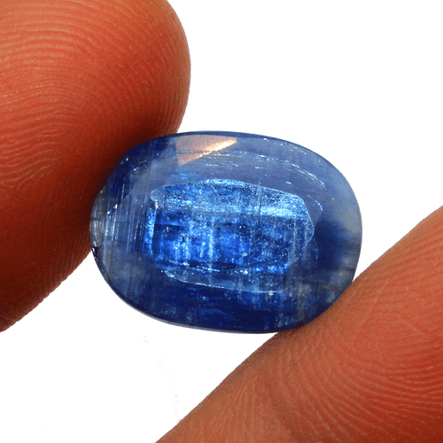 Certified 13.48 Cts Natural Blue Kyanite Untreated Oval Faceted Cut Gemstone - Picture 8 of 13