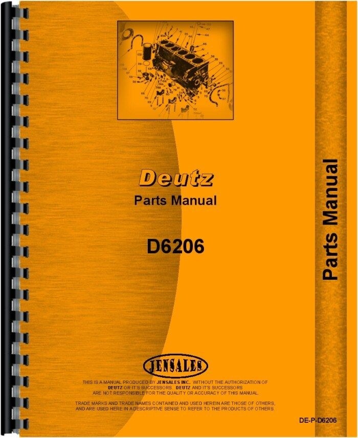 Deutz D6206 Tractor Parts Manual Catalog SN# 7551/1 &amp; Up | eBay