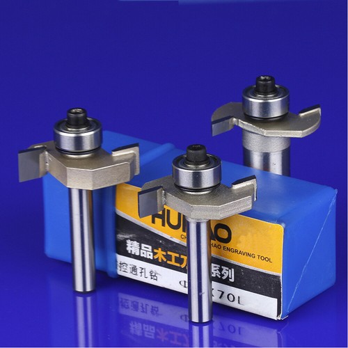 1/2" & 1/4" Shank T Slot Router Bit /2 Flute Bearing Slotting Router Bit - Picture 2 of 25