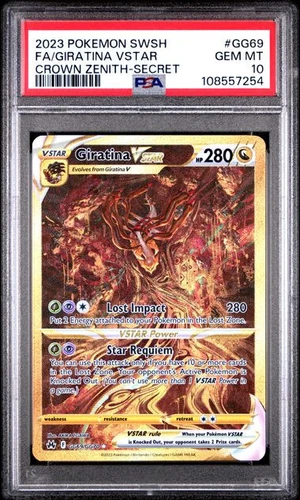 2023 POKEMON SWORD & SHIELD CROWN ZENITH FULL ART/GIRATINA VSTAR GG69 PSA 10