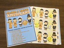 PIlgrams  Native Americans - THEMED Learning Activities Package- LAMINATED