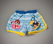 NEW PAW Patrol Chase  Marshall Hit The Waves Boys Blue Striped Swim Trunks 6/9M