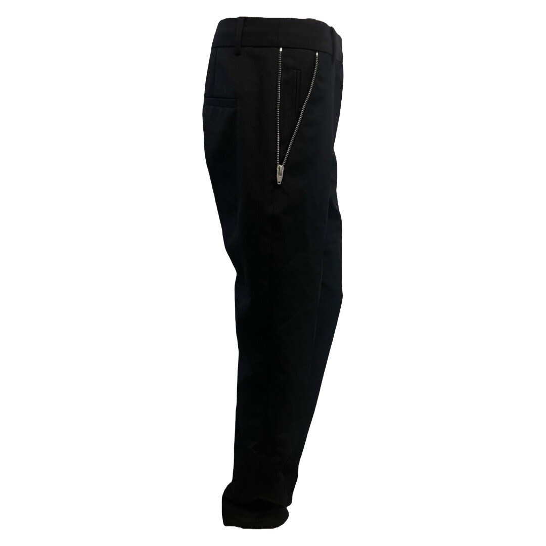 black wool cigarette trousers Alexander Wang Black Wool Cigarette Pants with Zipper Pockets Women's US 6