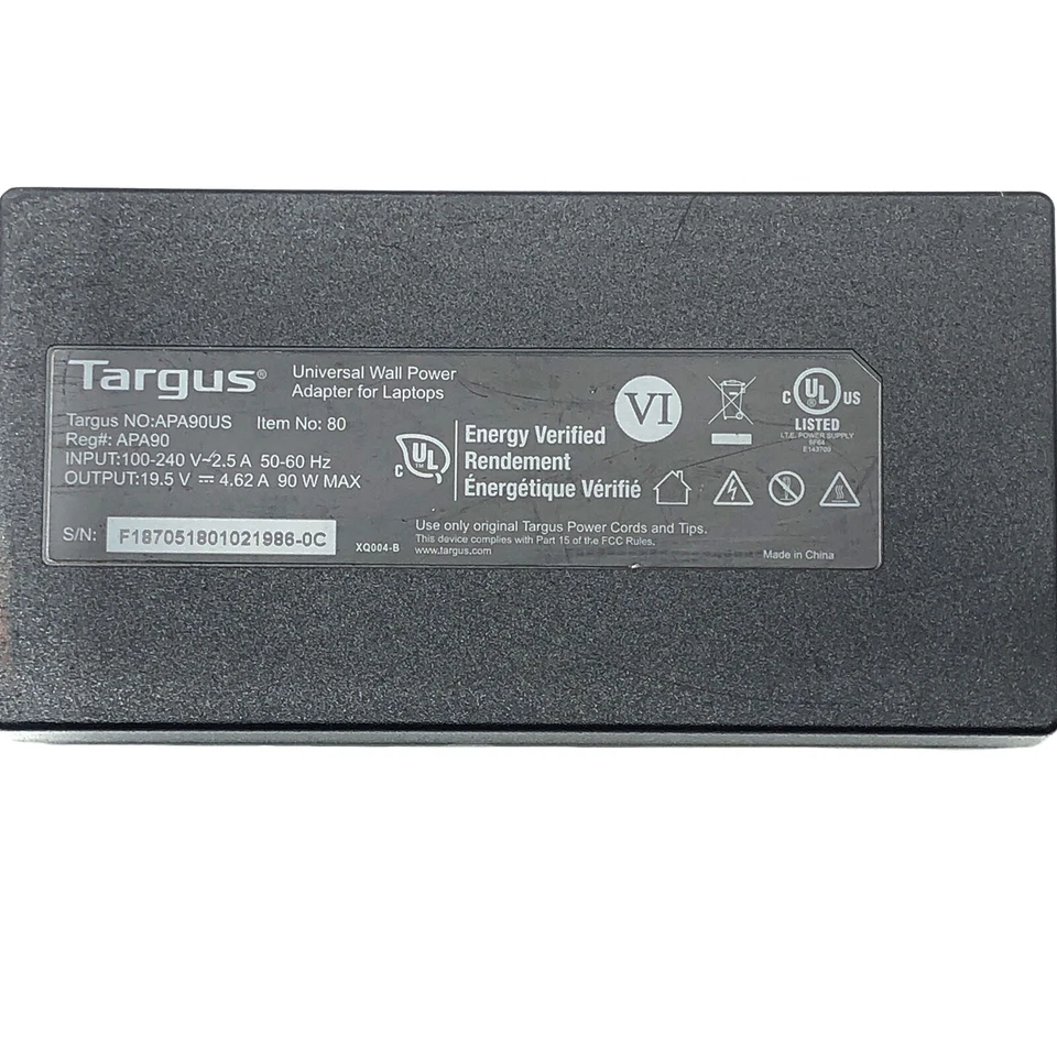Adaptador de CA DC Targus 90W genuino 19,5 V APA90US sin punta OEM Foto 2 de 4
