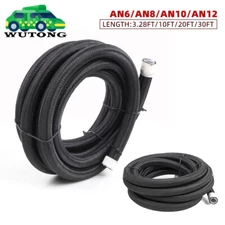-6AN-8AN-10AN-12AN Black Nylon Braided PTFE Fuel Line Hose Oil Gas Line Pipe
