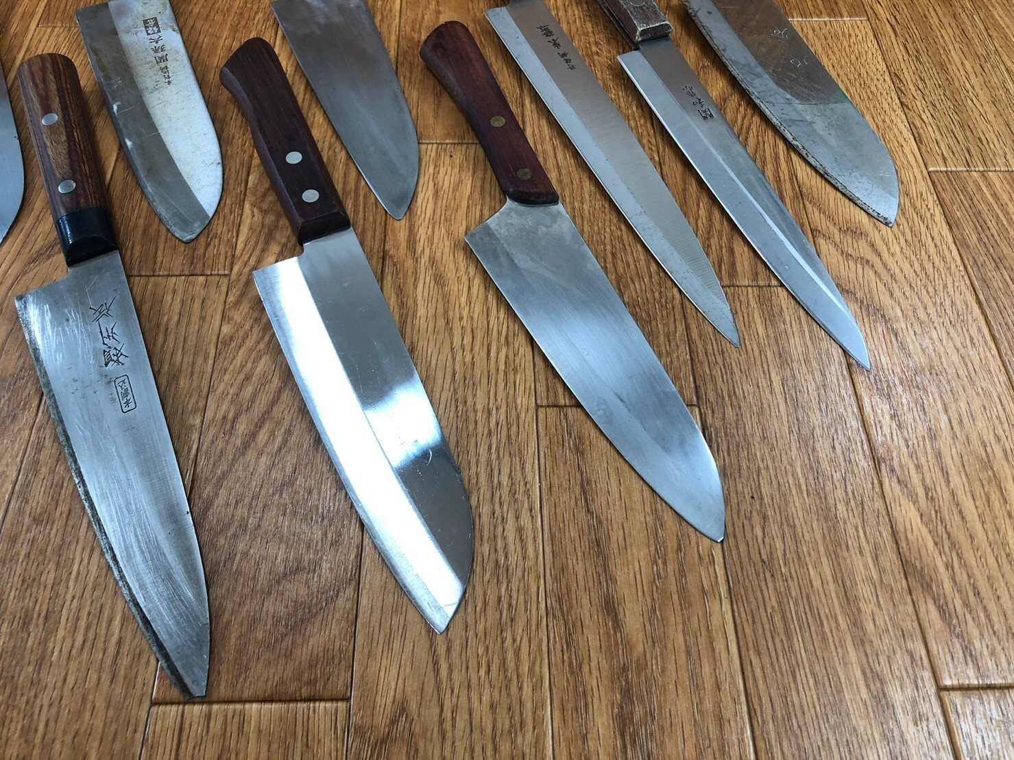 Damaged Lot of Japanese Chef's Kitchen Knives hocho set from Japan