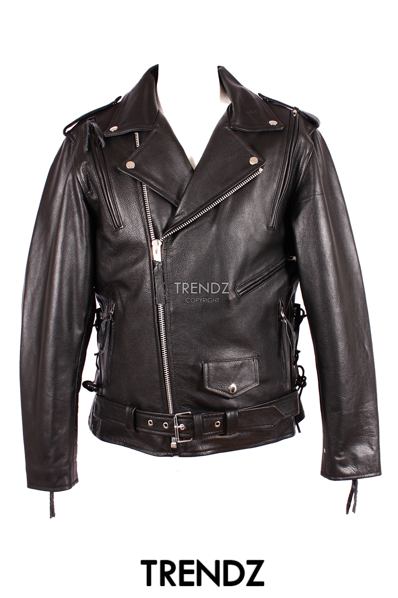 Men's BRANDO INDIAN BLACK Cruiser Biker Style Motorcycle Cowhide