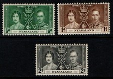 Nyasaland 1937 King George VI Coronation SG127-29 Mint