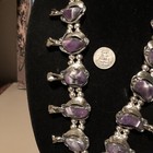 Native Jeweler  Coin Silver (.900) & Genuine AMETHYST Squash Blossom Necklace — photo 4