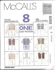 8289 Vintage UNCUT McCalls SEWING Pattern Misses Shirt with Mock Vest Blouse OOP