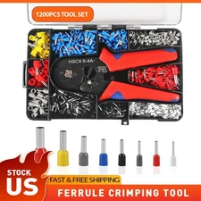 Crimping Pliers Ferrule Crimping Tool With 1200pcs Terminal Wire Crimper Pliers