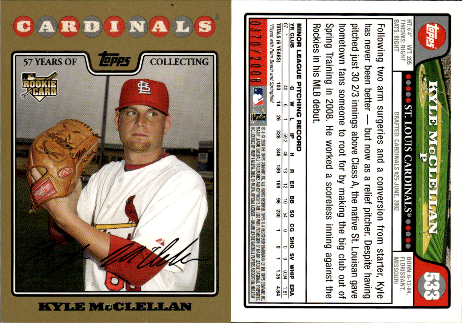 2008 Topps Series 2 - Gold Parallels /2008 (#331-660) ~ Choose Your Card