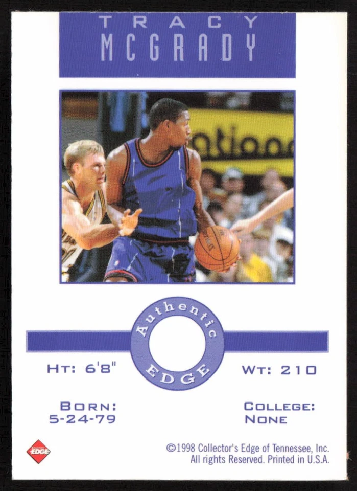 1998 Collector's Edge Impulse Diamond Ball Tracy McGrady Raptors - Изображение 2 из 2