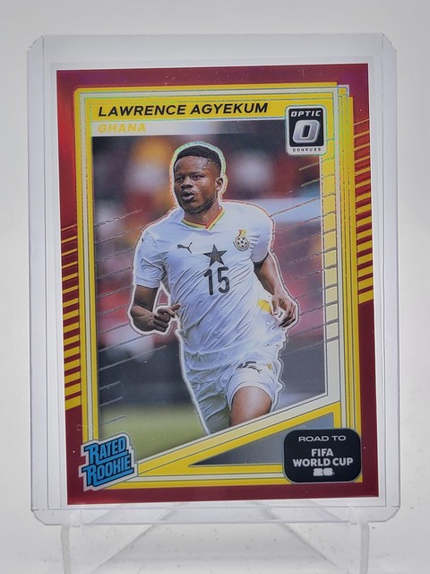 LAWRENCE AGYEKUM 2025-26 DONRUSS OPTIC ROAD TO FIFA WORLD CUP RED /199 RC Q6027