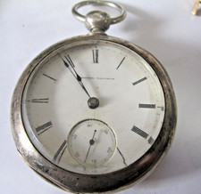 Antique 1873 Elgin National Watch Co Pocket Watch 18s 7j Key Wind Coin Silver