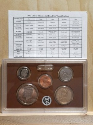 USA - 2012 Proof Set - San Francisco Mint - 1 $ / 1/2 $ / 10 ct / 5 ct / 1 ct