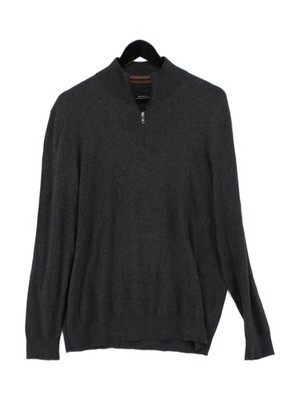 Burton Herren Pullover L grau Baumwolle mit Nylon Mock Neck Pulli