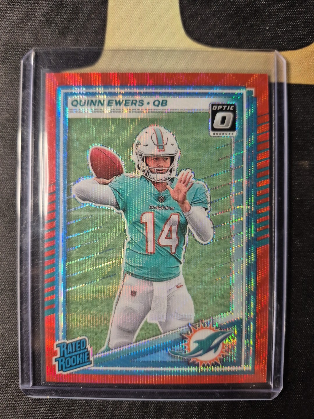 2025 Panini Donruss - Quinn Ewers #342 Optic Preview Red Wave Prizm (RC)