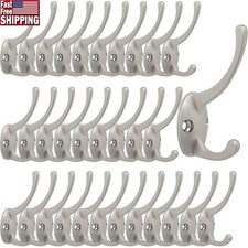 Heavy Duty Double Prong Hooks Wall Mount Retro Coat Towel Hanger 64 Screws New