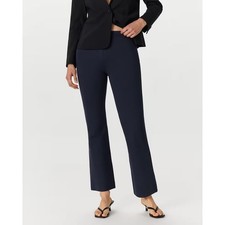 Quince S Straight Leg Ultra-Stretch Ponte Pants Navy Blue Officecore High Rise