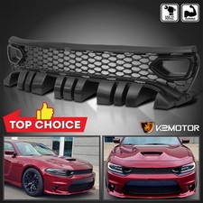 Fits 2015-2023 Dodge Charger Srt Rt Gt Scat Pack Front Upper Grille Dual Snorkel