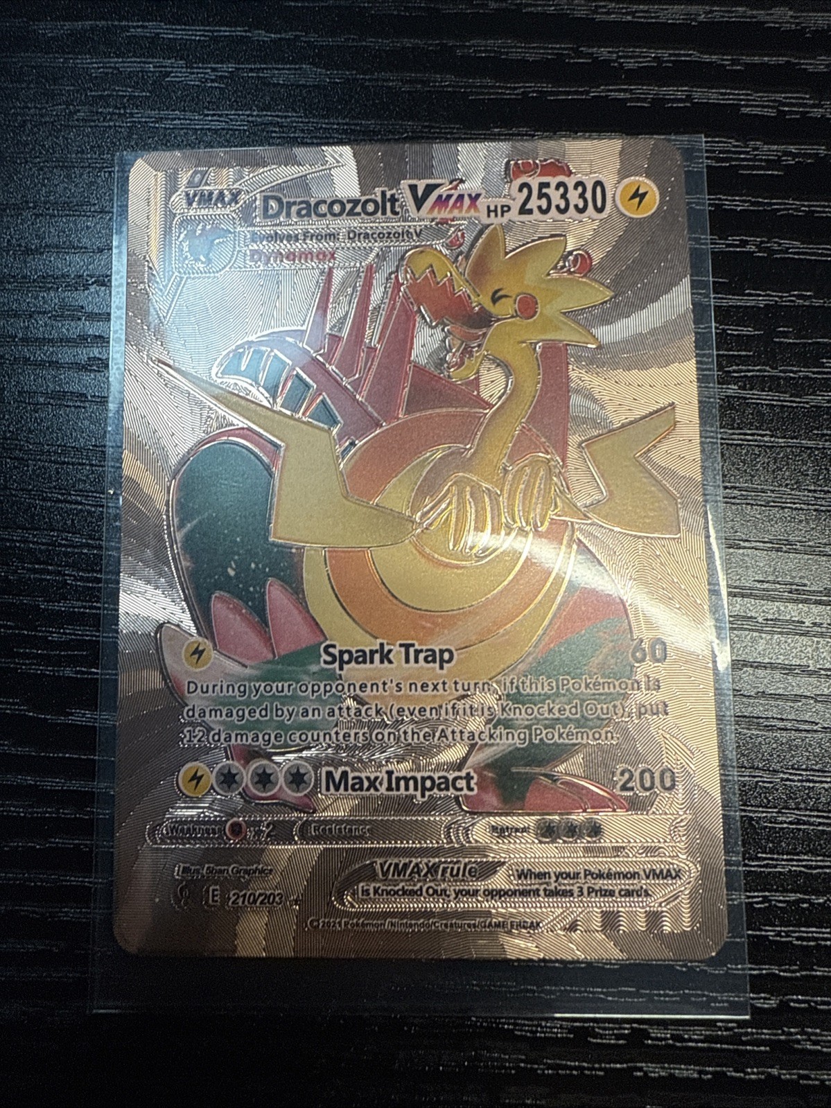 Dracozolt VMAX 210/203 Pink Foil Fan Art Display Card - Pokémon Hp25330