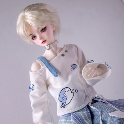 1/4 BJD Doll Blonde Hair Face Makeup Adorable Boy Ball-Jointed Doll Full Set Toy