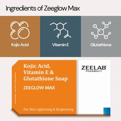 zeeglow max kojic acid & glutathione soap Zeelab 75gm Iron deficiency