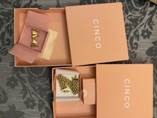 Cinco Heritage / Gala Bracelet and Blake Earring Set 24k Gold On Sterling Silver