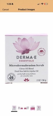 derma e Essentials Microdermabrasion Scrub Dead Sea Salt Jojoba Oil Citrus 2 oz
