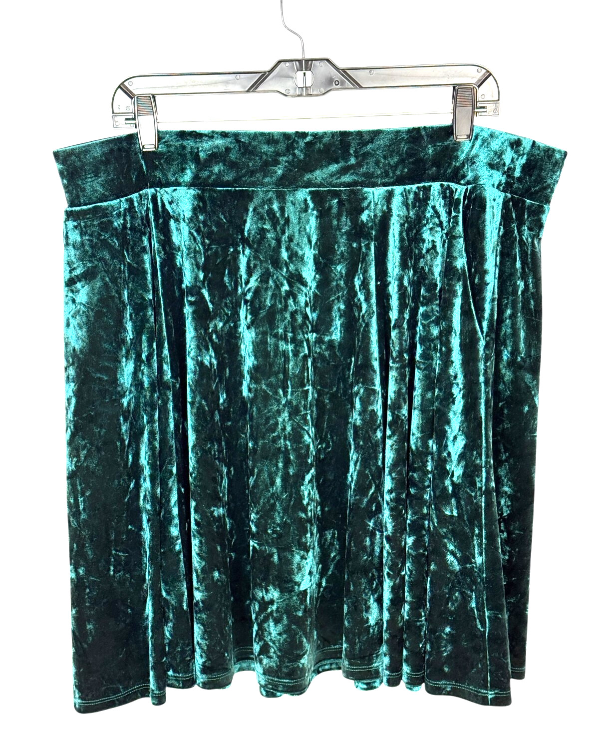 Torrid skirt size 2 green crushed velvet stretch skater Y2k whimsigoth