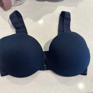 Spanx 32D Navy Bra‑llelujah Lightly Lined Full Coverage Front Clasp Underwire