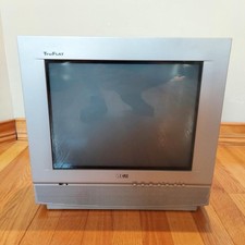 RCA TruFlat 14-Inch CRT TV 14F400T Television Retro Gaming Tested Working Silver