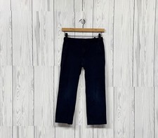 Old Navy pants youth size 8 straight built in flex solid navy stretch band