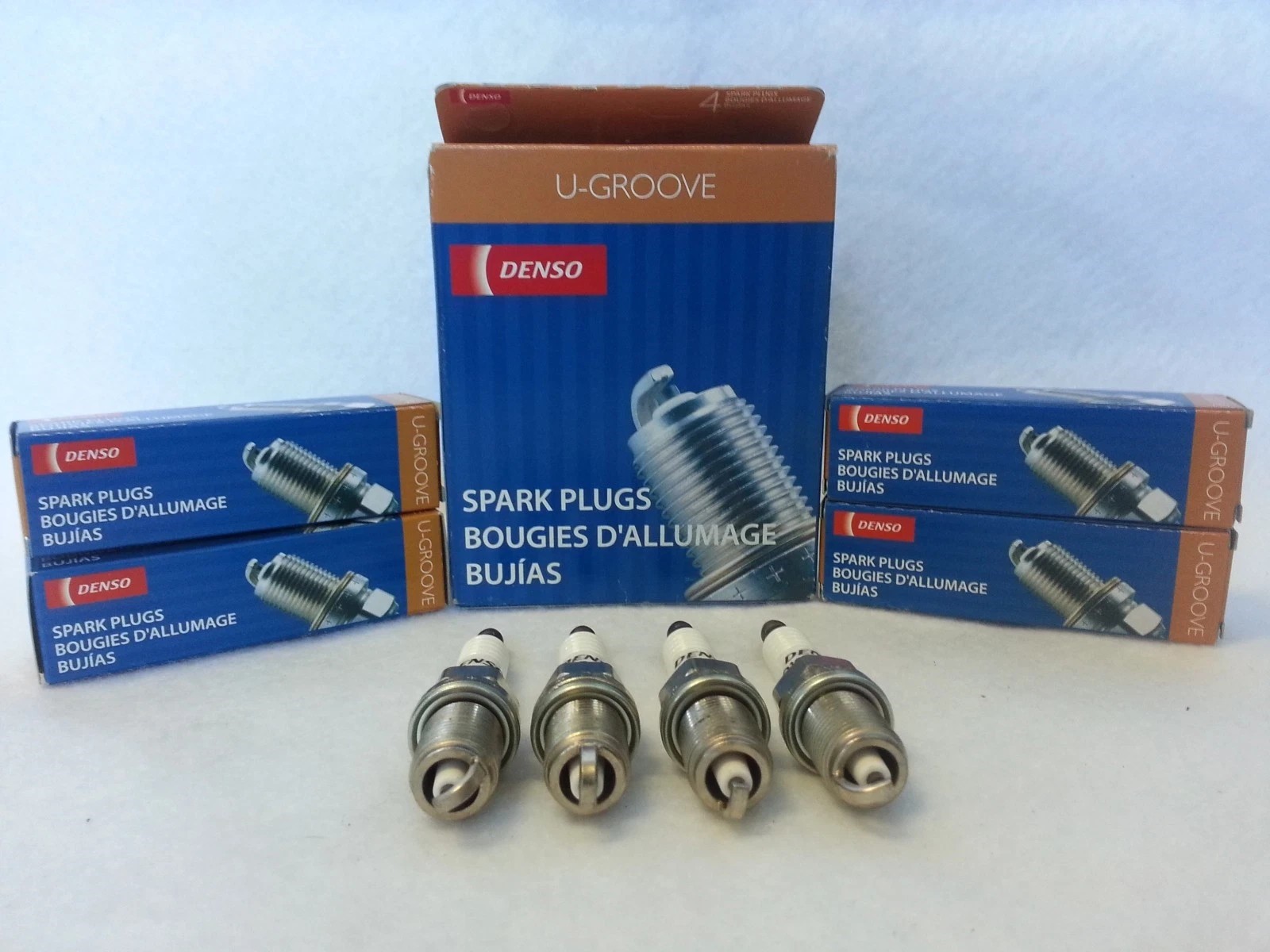 4x DENSO K16PR-U11 3130 U-Groove Resistor Spark Plug