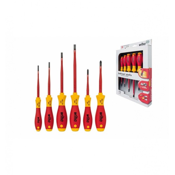 Wiha Schraubendreher Set Softfinish Electric Slimfix Schlitz, Phillips 6-Tlg.-image