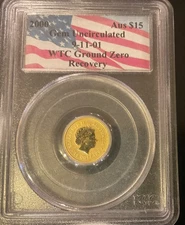 2000 Australia $15 Gem Uncirculated 9-11-01 WTC Ground Zero Recovery. Gold .9999