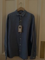 Men’s Fat Face Blue Linen Casual Shirt Size L New With Tags