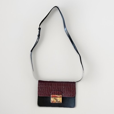 Tuckernuck Croc Embossed Leather Small Box Bag NWT Purse 5x7.5
