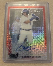 2021 Leaf Metal Draft 1990 Leaf Auto Carter Jensen #LA-CJ1 Auto RED MOJO 1/1