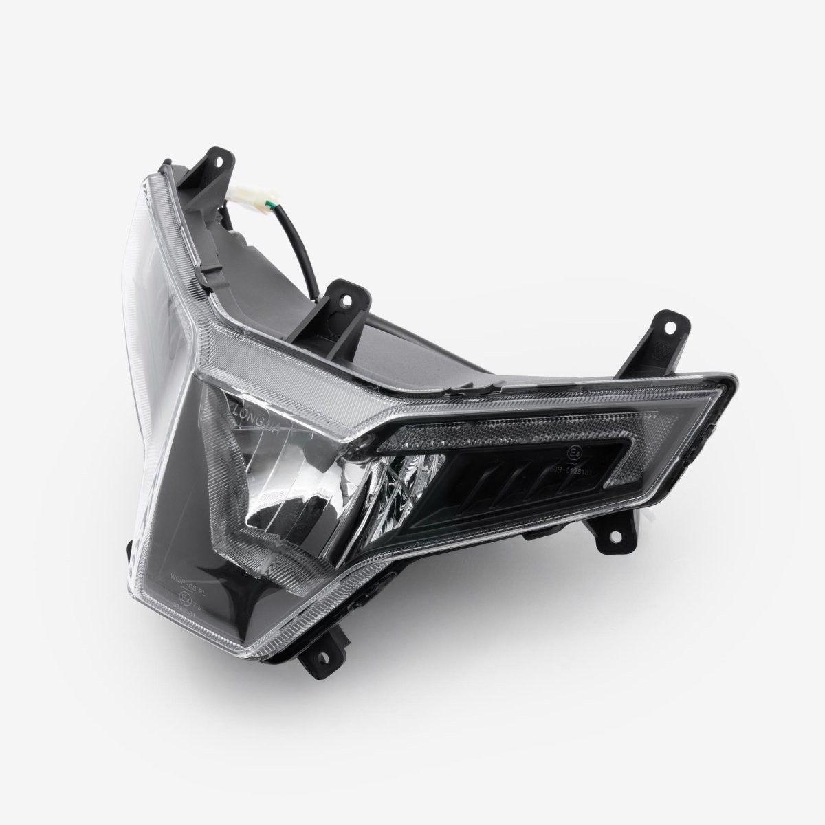 Headlight ECE Compliant Black Headlight Assembly Clear White Halogen Scooter
