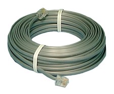 TEC26, Philmore SILVER 25 Foot 4 Conductor RJ11 Male to Male Telephone Cord