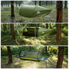 1 Person Flat Lay Hammock Tent with Mosquito Net Rainfly For Hiking Camping 1 Person Flat Lay Hammock Tent with Mosquito Net Rainfly For Hiking Camping - Image 1
