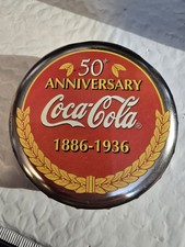 Vintage Coca-Cola 1997 50th Anniversary 1886-1936 Bottle Cap Shaped Tin